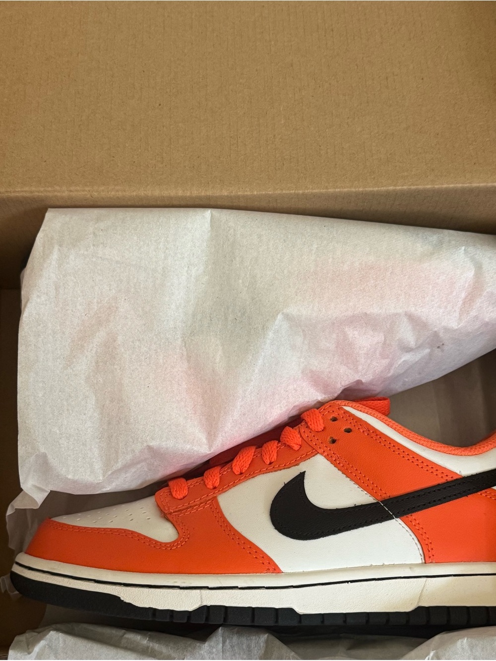 Nike Men’s Orange, White & Black Low-Top Sneakers